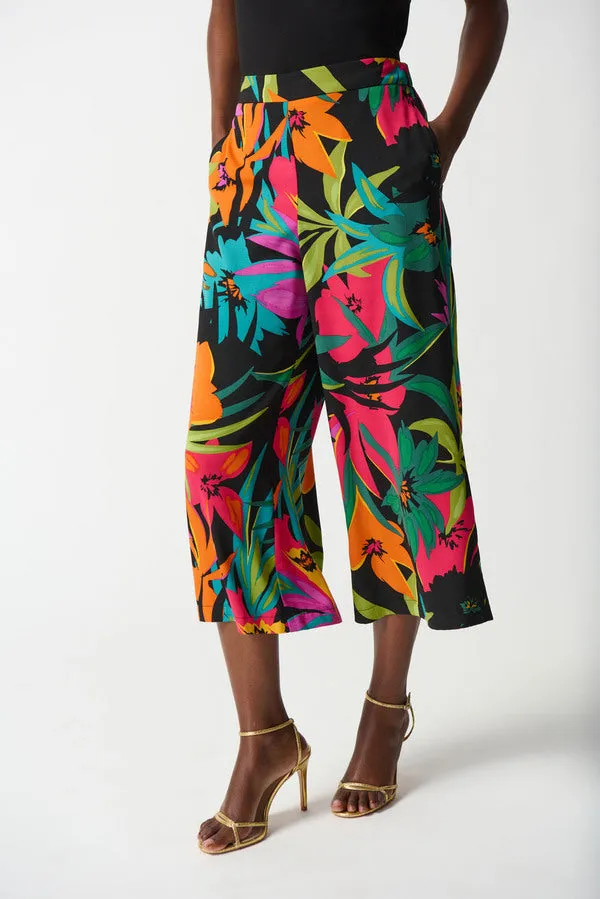 Joseph Ribkoff Hibiscus Print Wide Leg Pants 242211