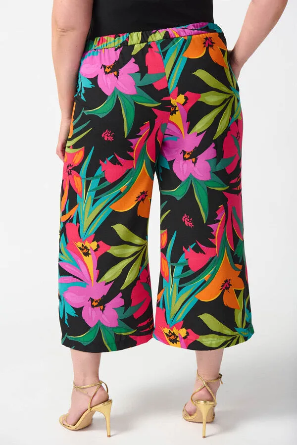 Joseph Ribkoff Hibiscus Print Wide Leg Pants 242211