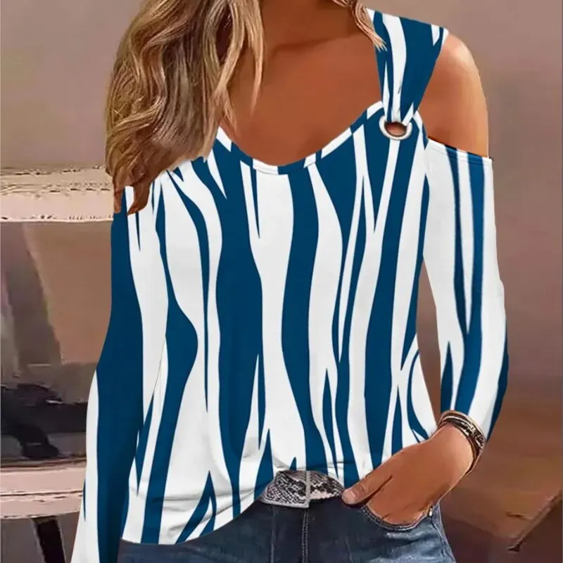 JuliaFashion - 2024 Sexy Off-Shoulder Long Sleeve Top