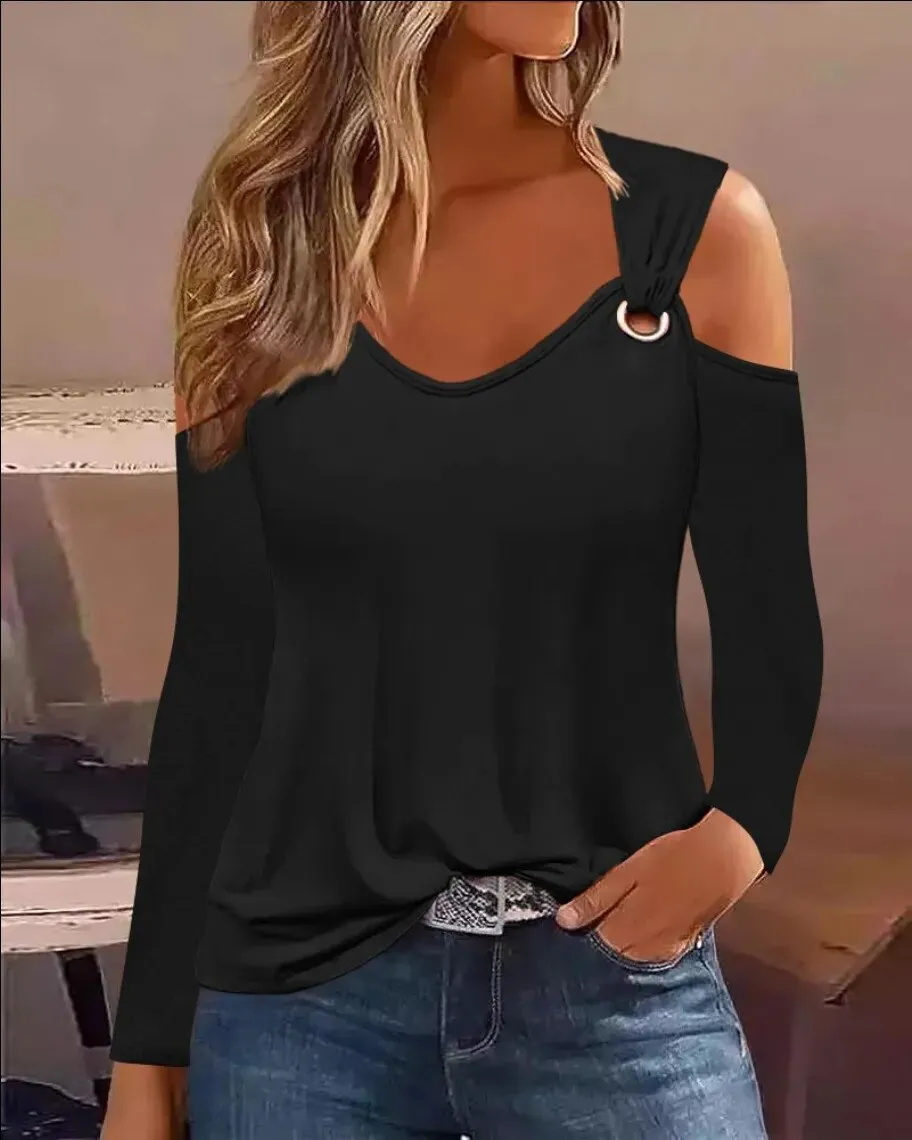 JuliaFashion - 2024 Sexy Off-Shoulder Long Sleeve Top