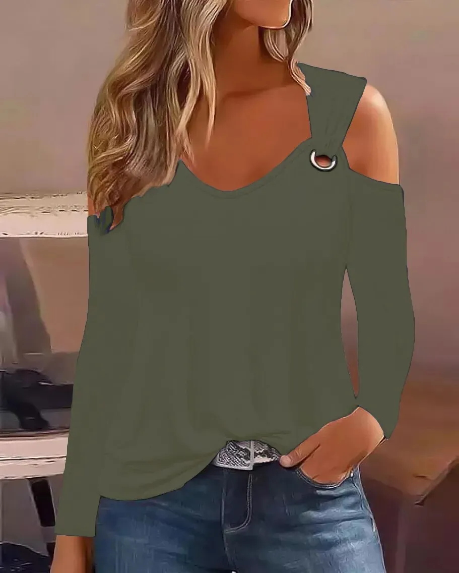 JuliaFashion - 2024 Sexy Off-Shoulder Long Sleeve Top