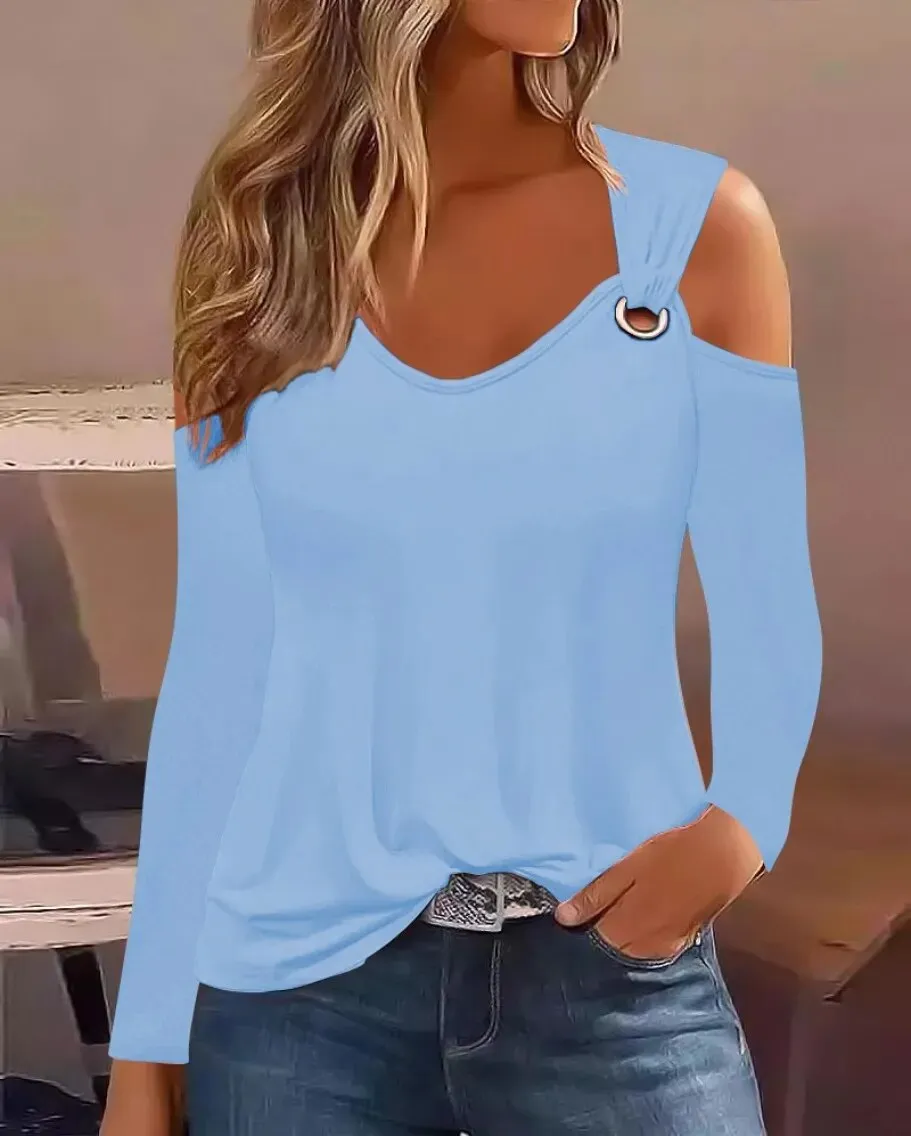 JuliaFashion - 2024 Sexy Off-Shoulder Long Sleeve Top