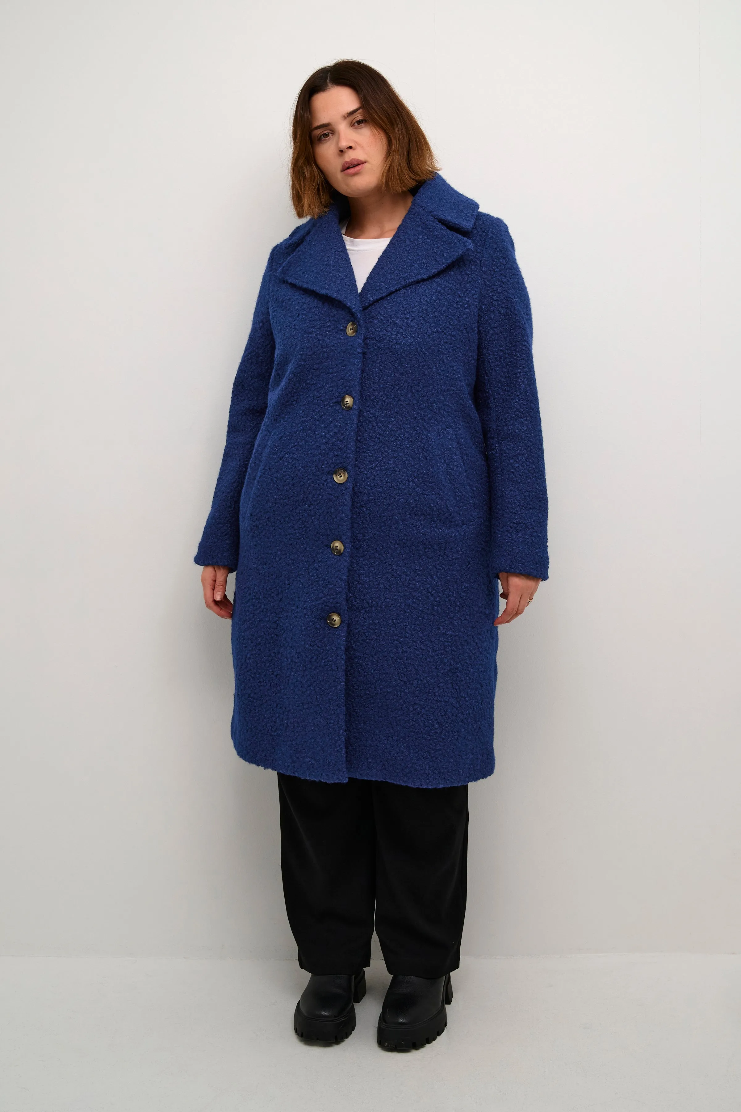 Kaffe Curve Anni Coat in Royal Blue