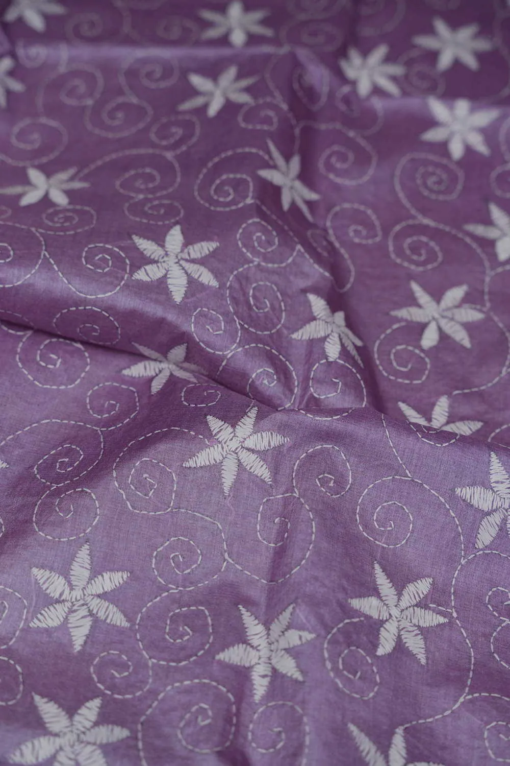 Lavender Purple Kantha Silk Blouse