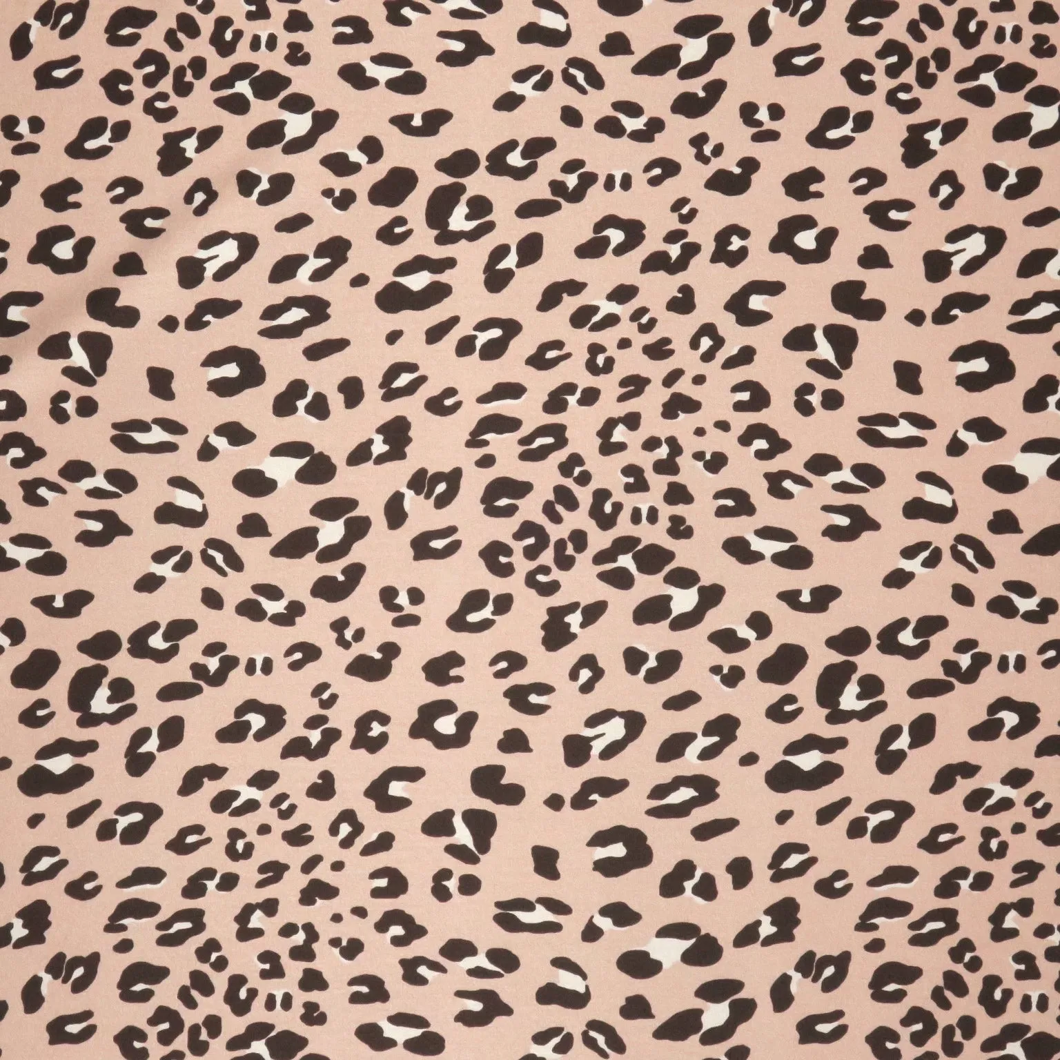 Leopard Light Pink Stretch Printed Satin Silk Fabric