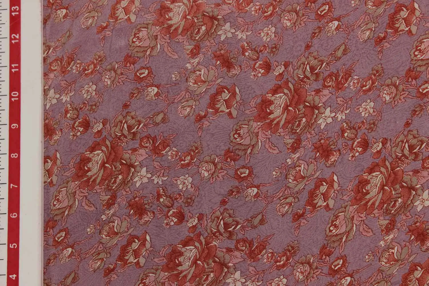 Mauve Pink Printed Silk Crepe Fabric