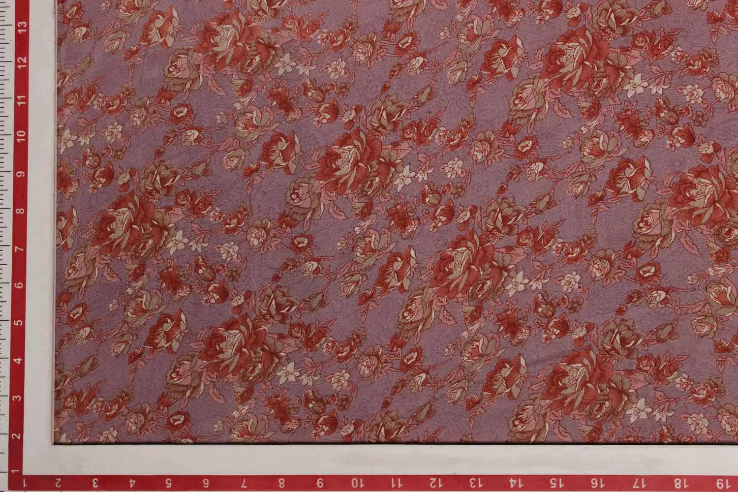 Mauve Pink Printed Silk Crepe Fabric