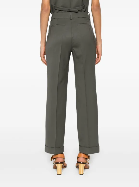 mid-rise tailored straight trousers