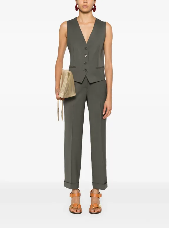 mid-rise tailored straight trousers