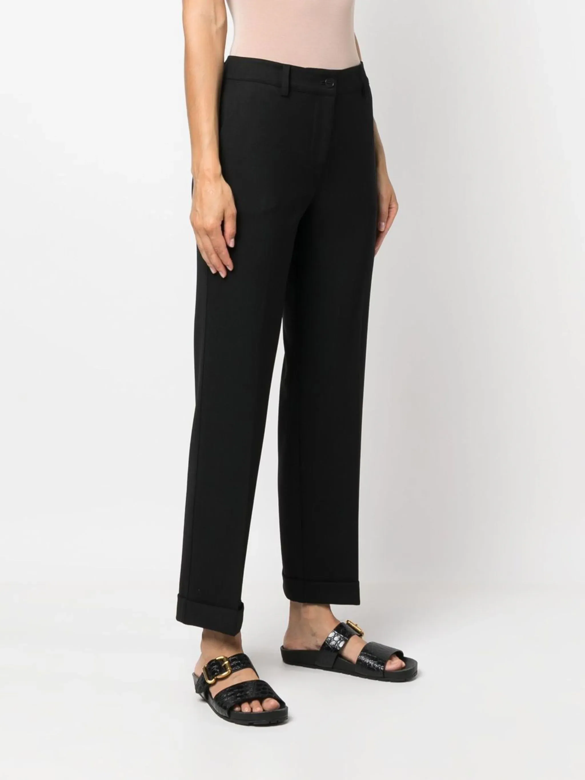 mid-rise tailored straight trousers