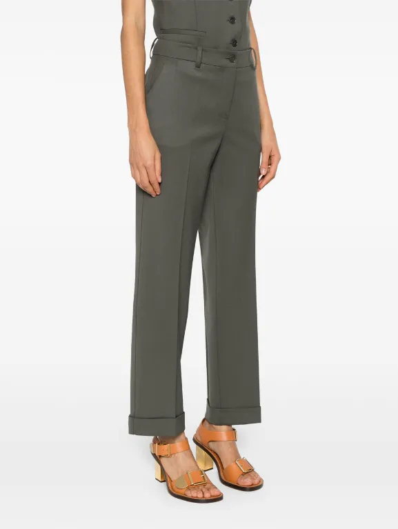 mid-rise tailored straight trousers