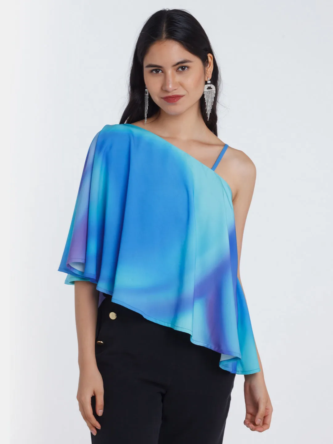 Multicolored Printed Off Shoulder Top