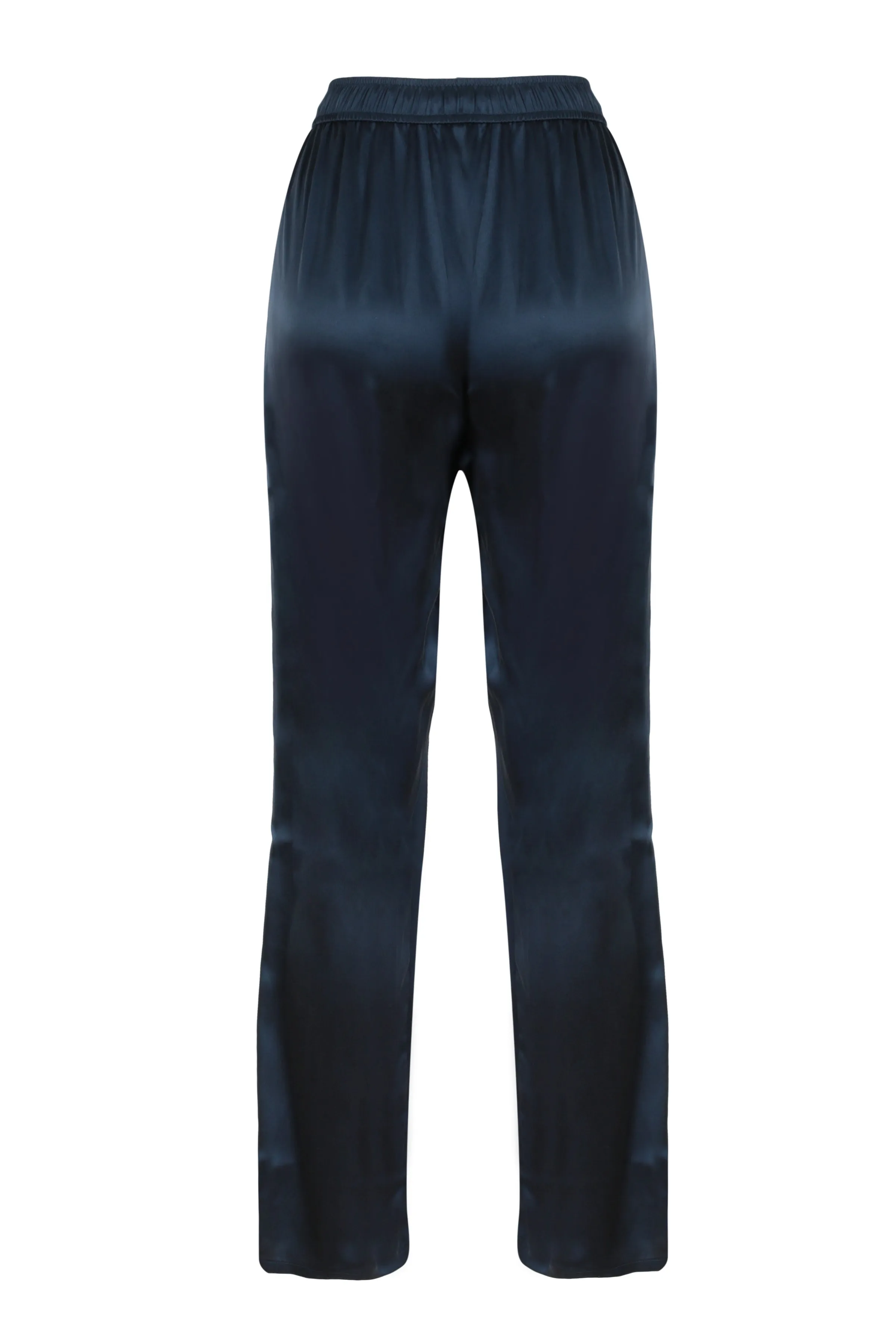 Navy Blue Nature Silk Trousers