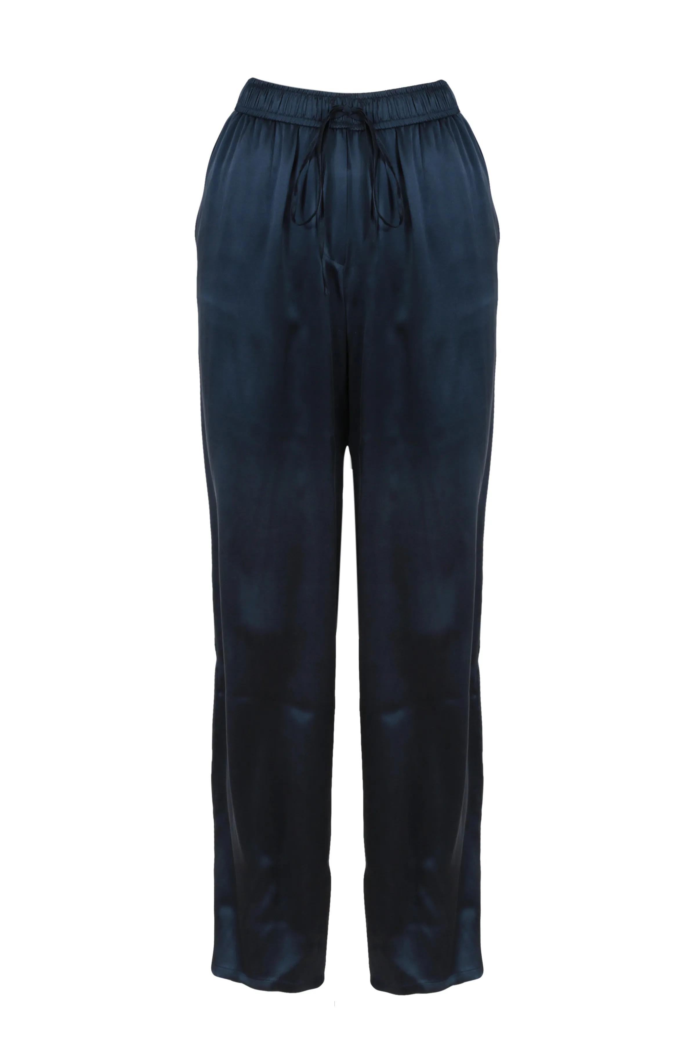 Navy Blue Nature Silk Trousers