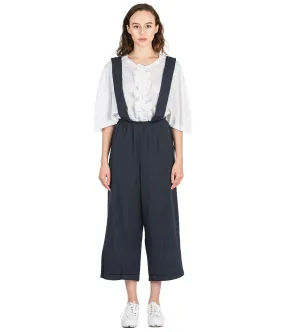 Navy Pinafore Suspender Pants