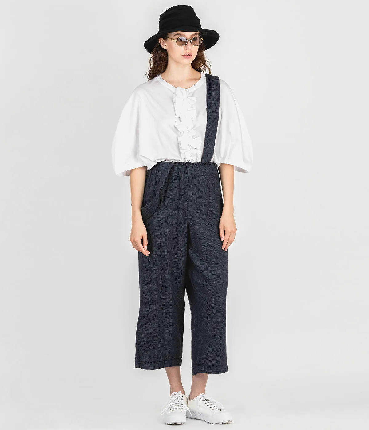 Navy Pinafore Suspender Pants