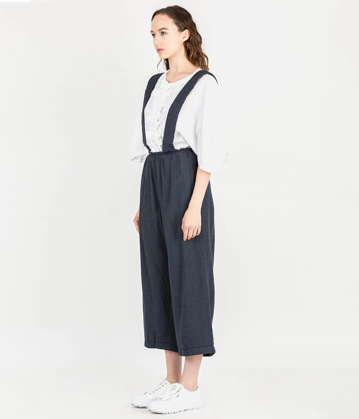 Navy Pinafore Suspender Pants