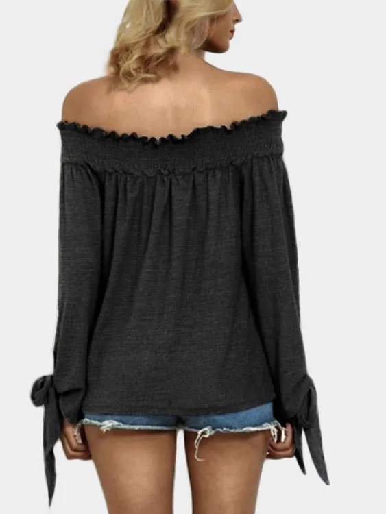 OEM ODM Off The Shoulder Long Sleeve Blouses