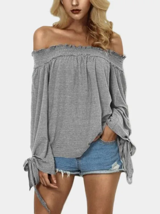 OEM ODM Off The Shoulder Long Sleeve Blouses