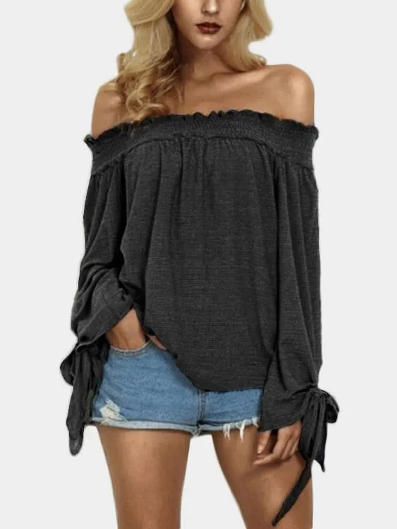 OEM ODM Off The Shoulder Long Sleeve Blouses