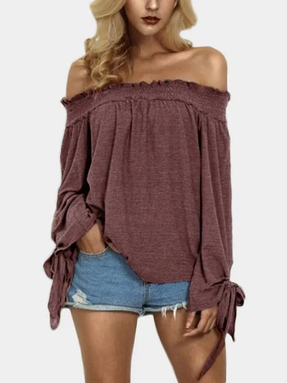 OEM ODM Off The Shoulder Long Sleeve Blouses