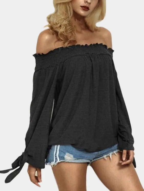 OEM ODM Off The Shoulder Long Sleeve Blouses