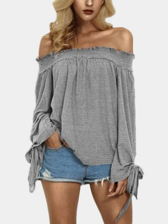 OEM ODM Off The Shoulder Long Sleeve Blouses