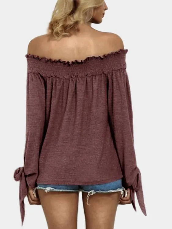 OEM ODM Off The Shoulder Long Sleeve Blouses