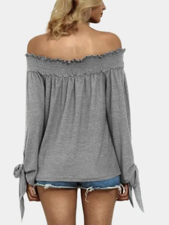 OEM ODM Off The Shoulder Long Sleeve Blouses