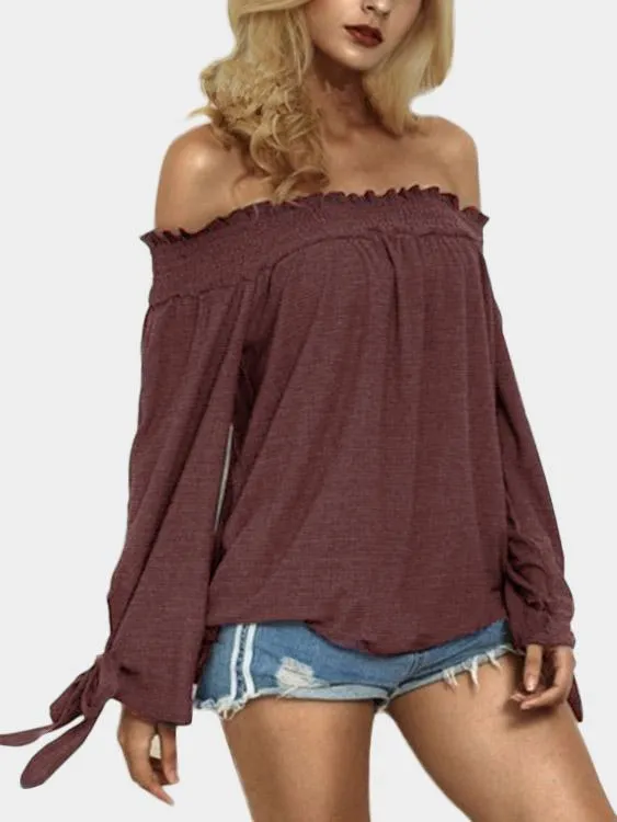 OEM ODM Off The Shoulder Long Sleeve Blouses