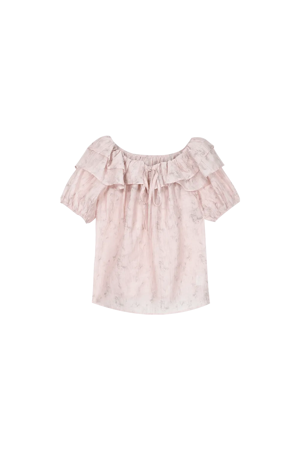 Off the Shoulder Pink Chiffon Blouse for Women