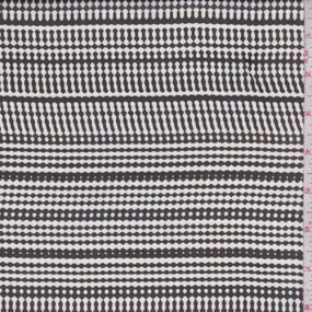 Off White/Black Deco Stripe Silk Chiffon Fabric