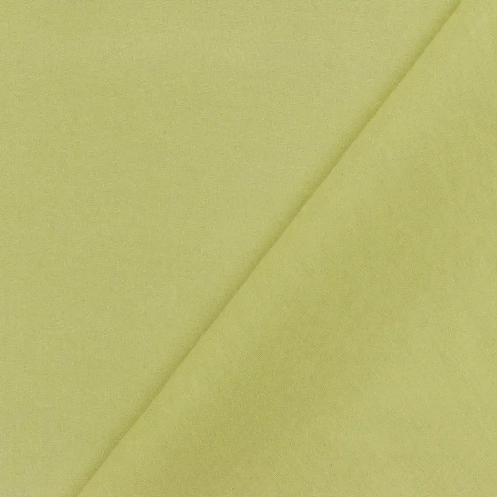 Pale Yellow Solid Slub Cotton Silk Lawn Woven Fabric