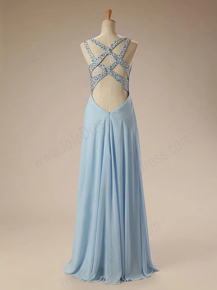 Pastel Blue Regency Empire Bridgerton Formal Prom Evening Dress EN139