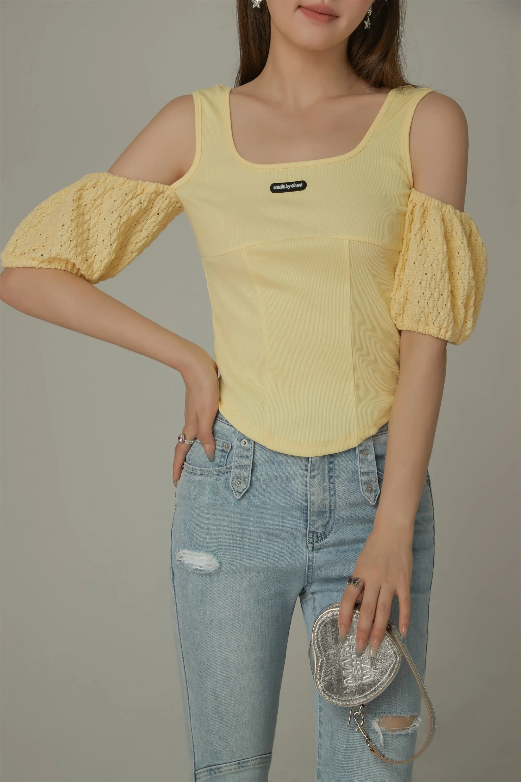 Puff Sleeve Off The Shoulder Blouse