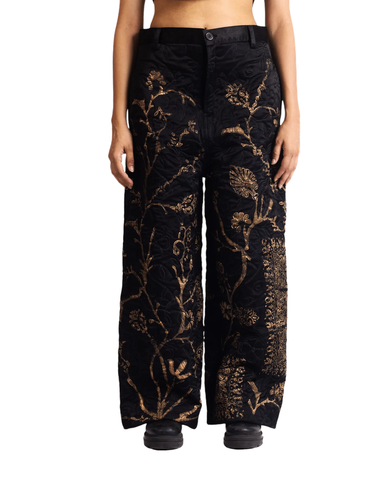 "GOLDEN" SILK BLOCKPRINT TROUSERS