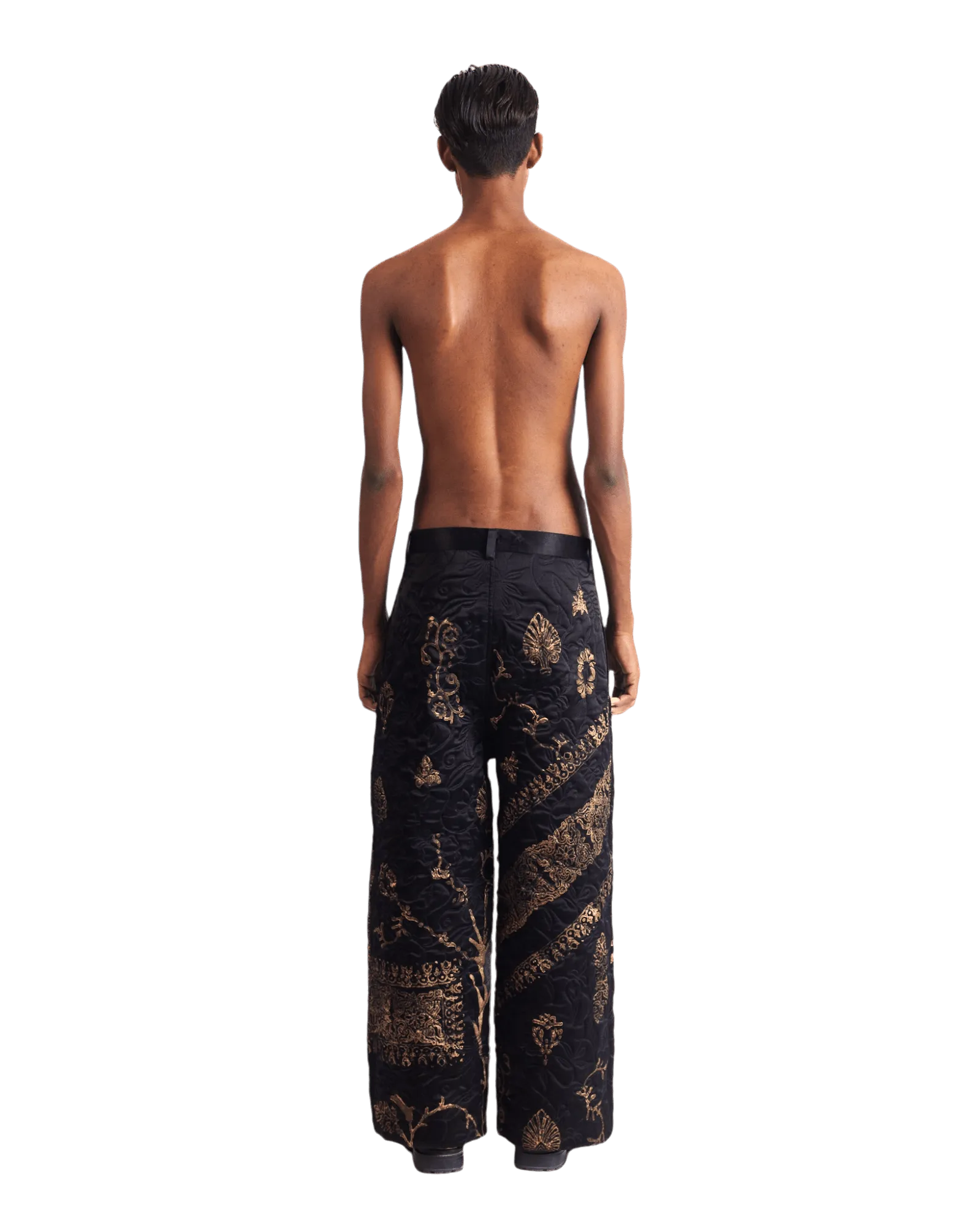 "GOLDEN" SILK BLOCKPRINT TROUSERS