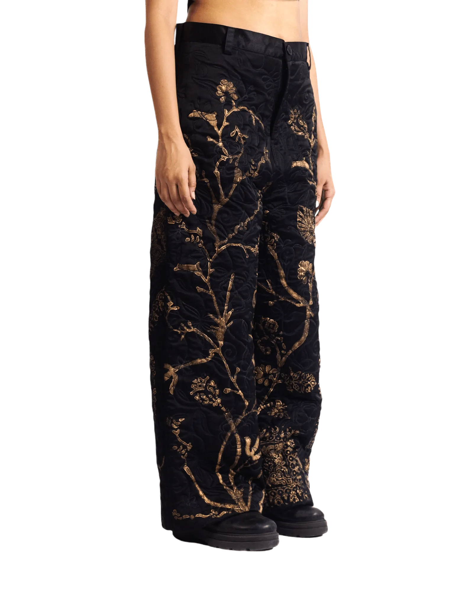 "GOLDEN" SILK BLOCKPRINT TROUSERS