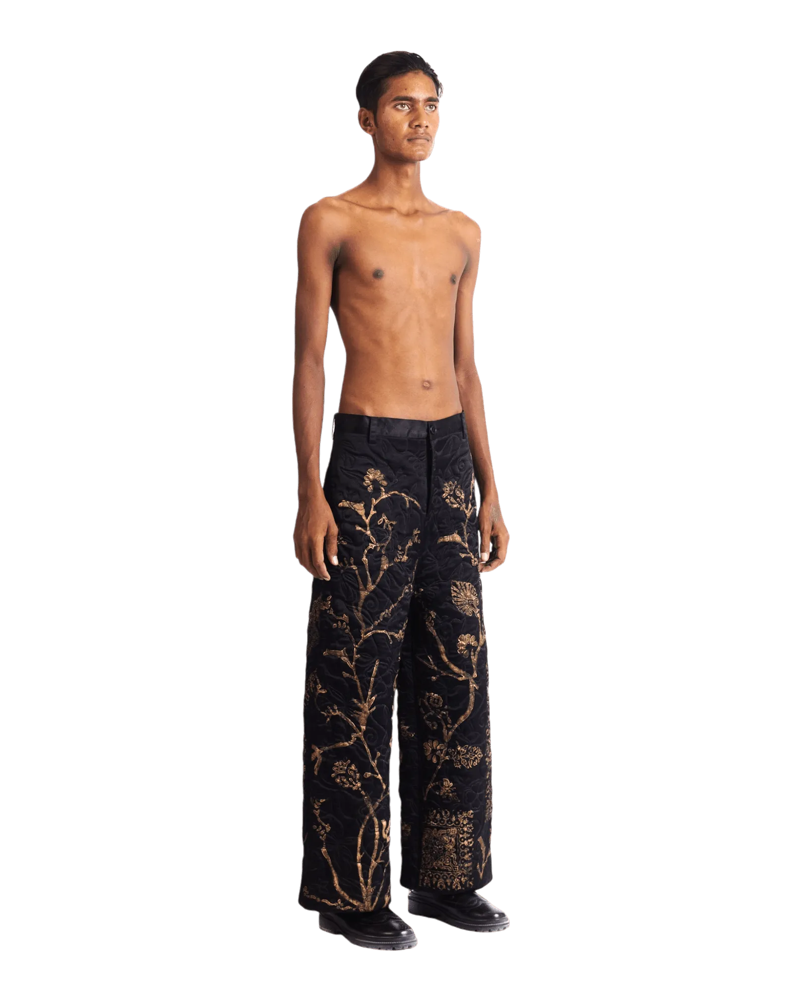 "GOLDEN" SILK BLOCKPRINT TROUSERS