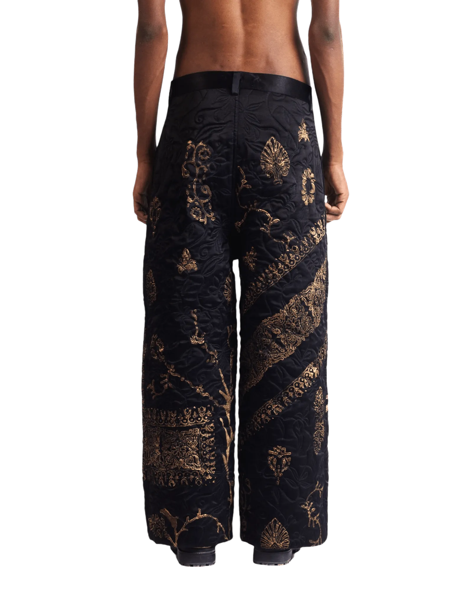 "GOLDEN" SILK BLOCKPRINT TROUSERS