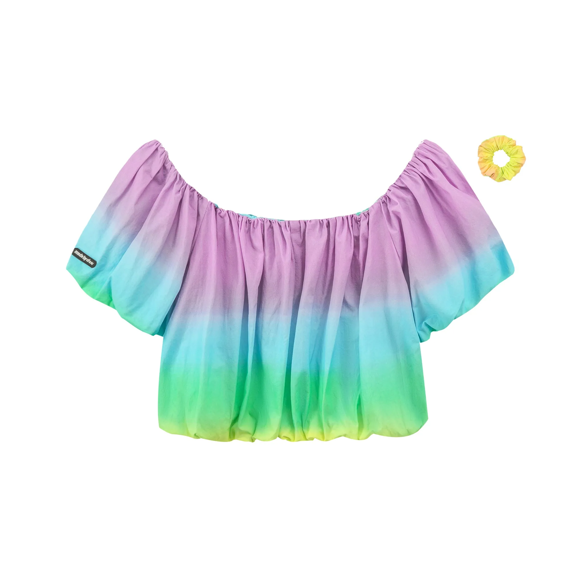 Rainbow Off-Shoulder Blouse