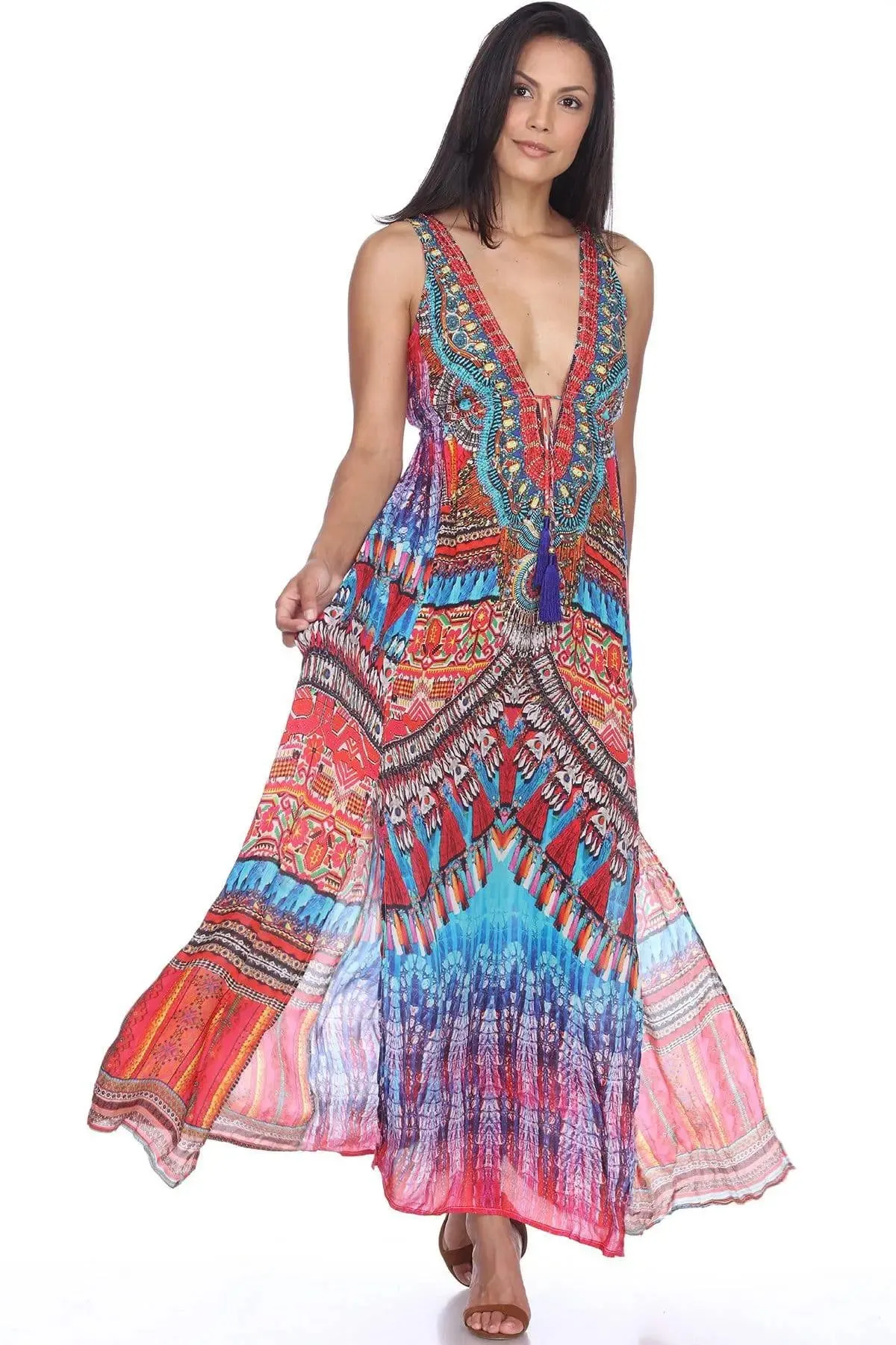 Resort Beach 2 Two Slit Party Maxi Long Dresses for Women - Sun Beach Club Dresses, Summer Wedding and Casual Evening