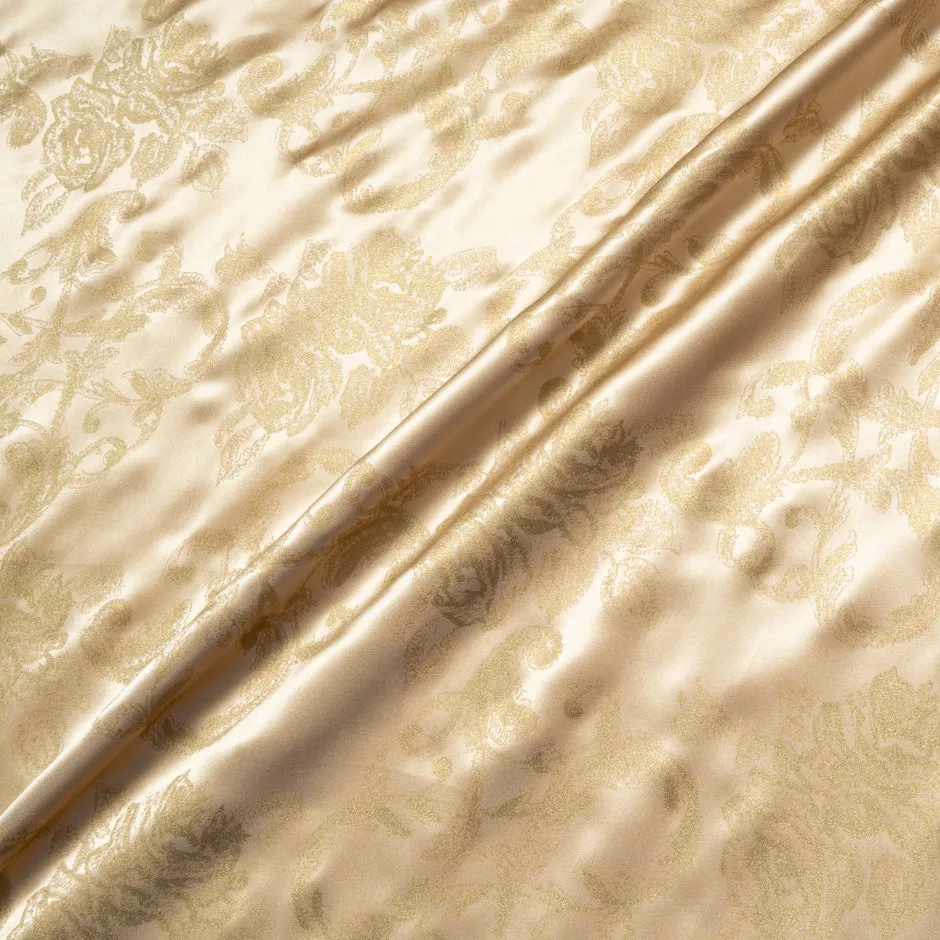 Rich Beige Laminate Silk Satin