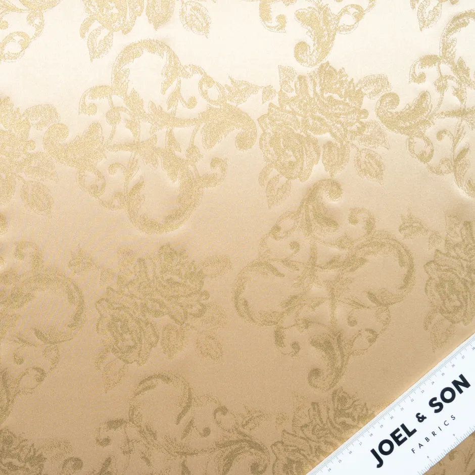 Rich Beige Laminate Silk Satin