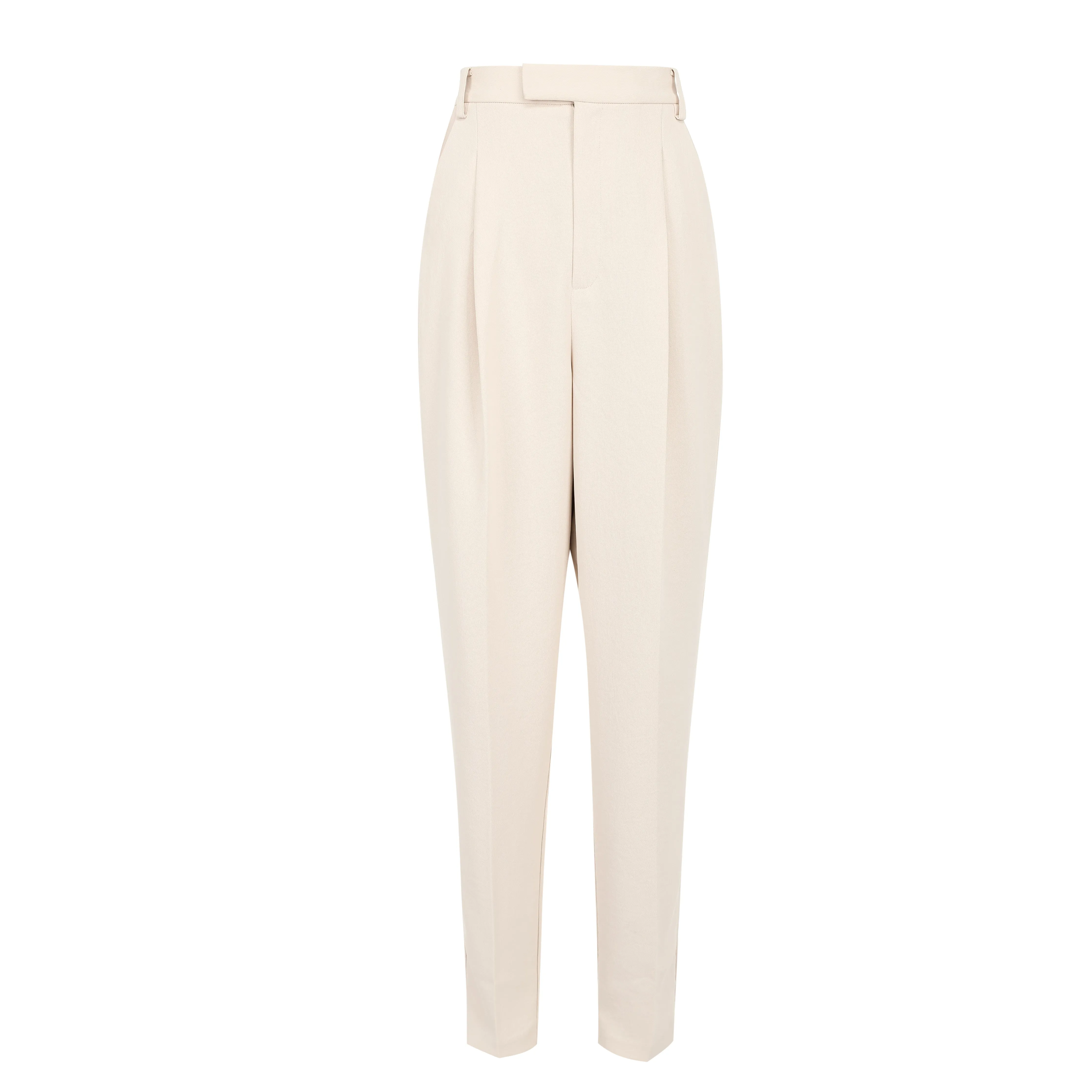 Sash Low Rise Tailored Man's Pant - Cream