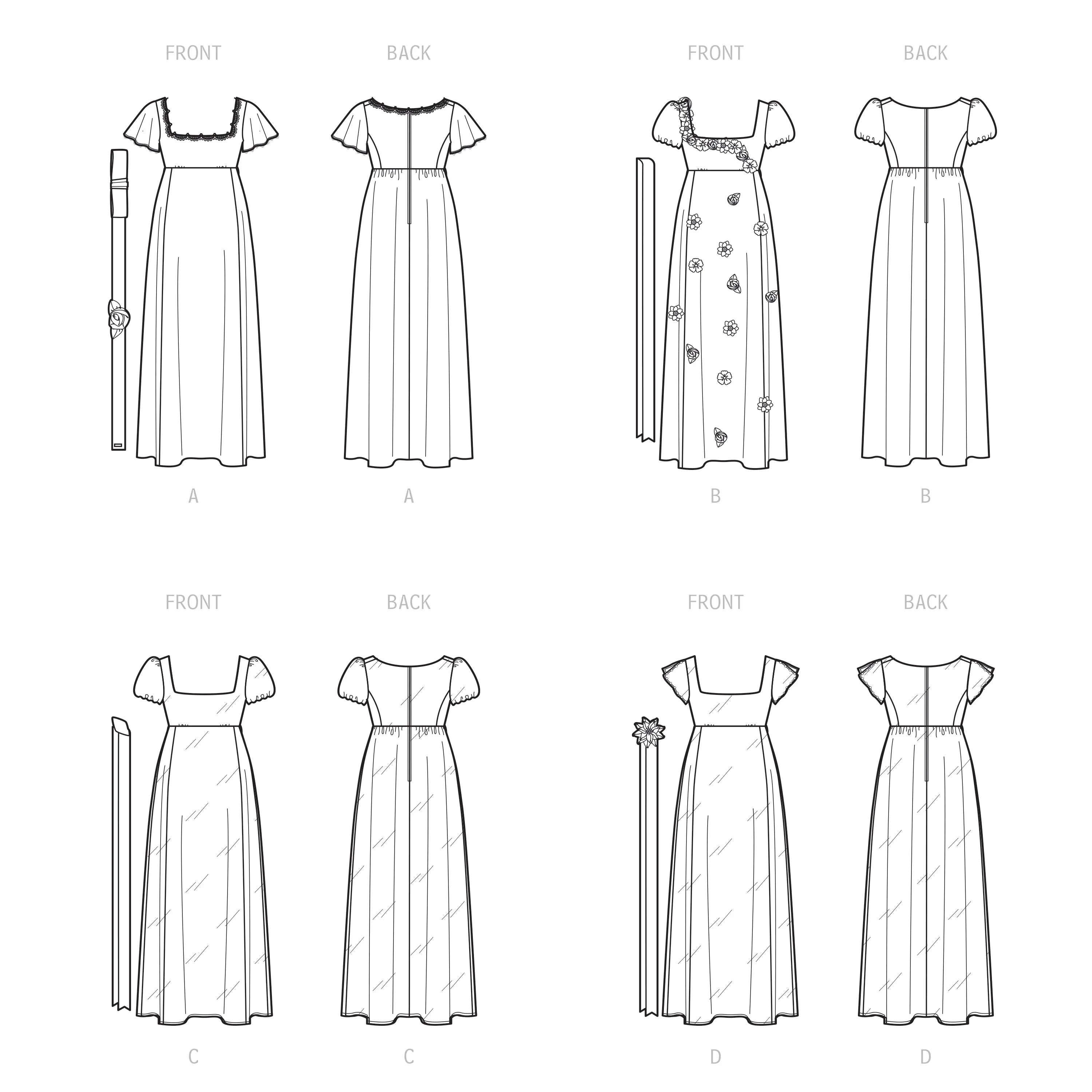 Simplicity Pattern 9434 Misses' and Women's Regency Era Dresses