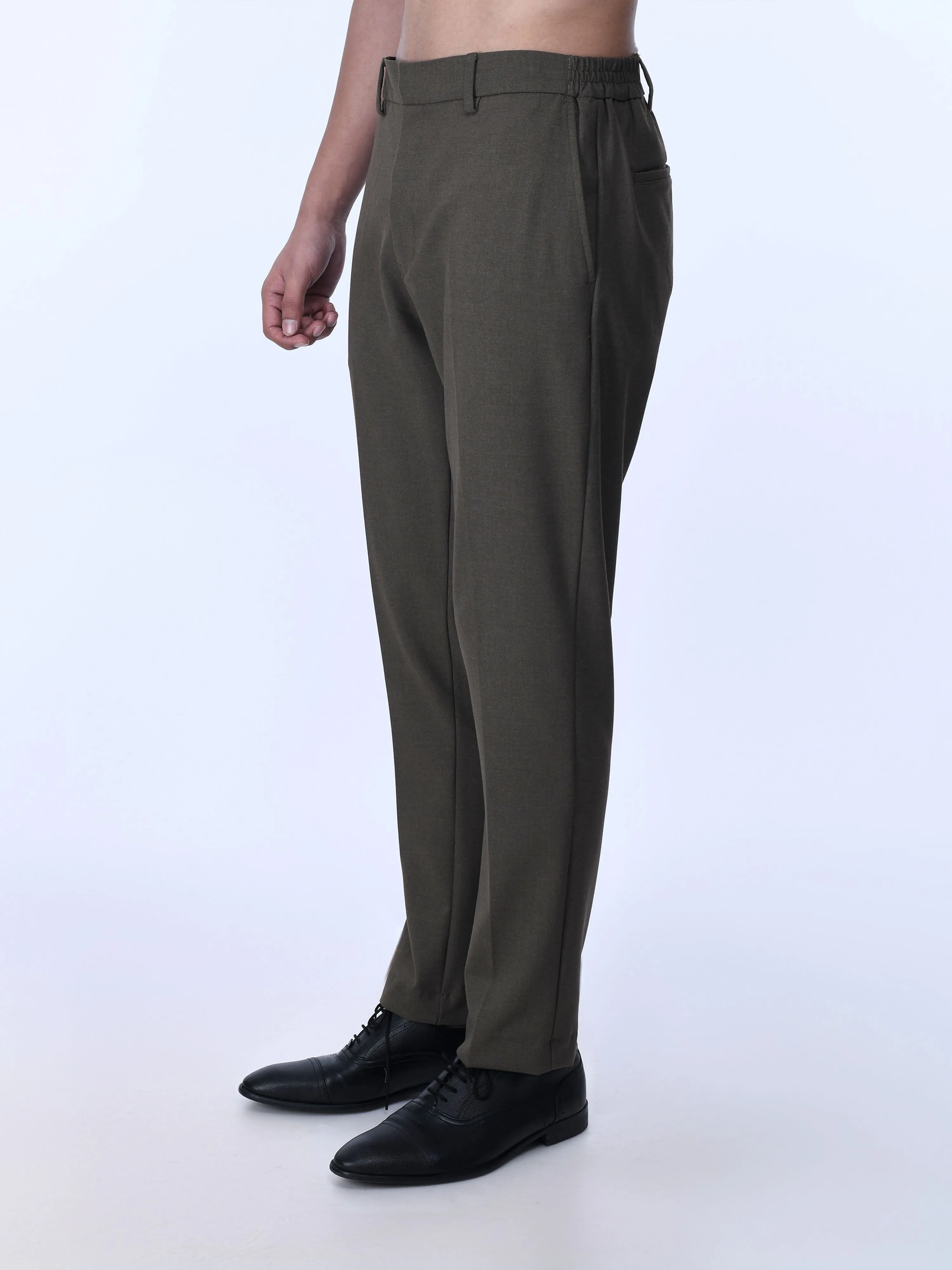 Soft Miracle Brown Tailored Trousers