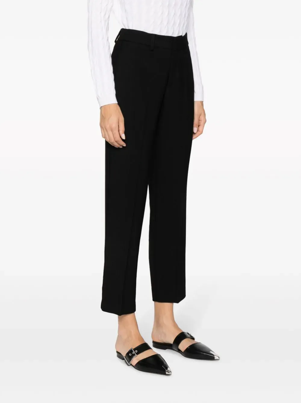 tapered-leg tailored trousers