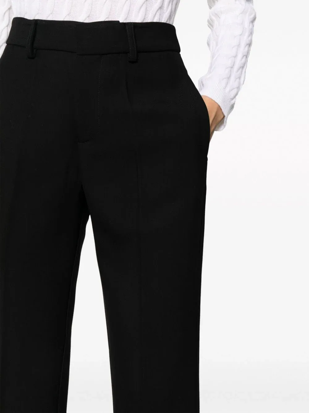 tapered-leg tailored trousers