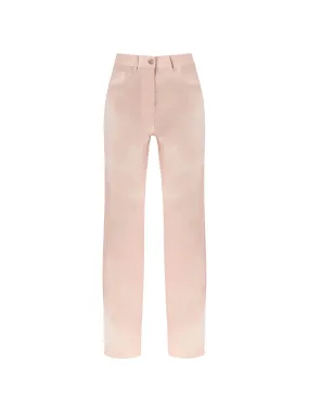 Twill Denim-Effect Silk Trousers